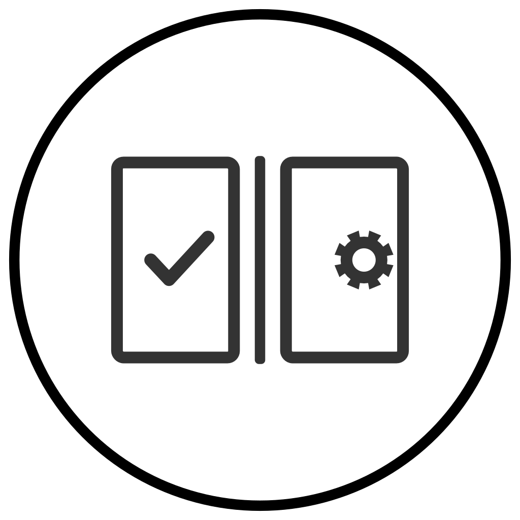 Dual-Lane Frame with Independent Rules Icon